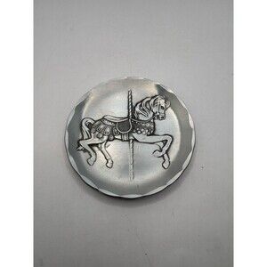 Wendell August Forge PA ~ CAROUSEL HORSE ~ Aluminum  Plate Coaster 4 3/8"